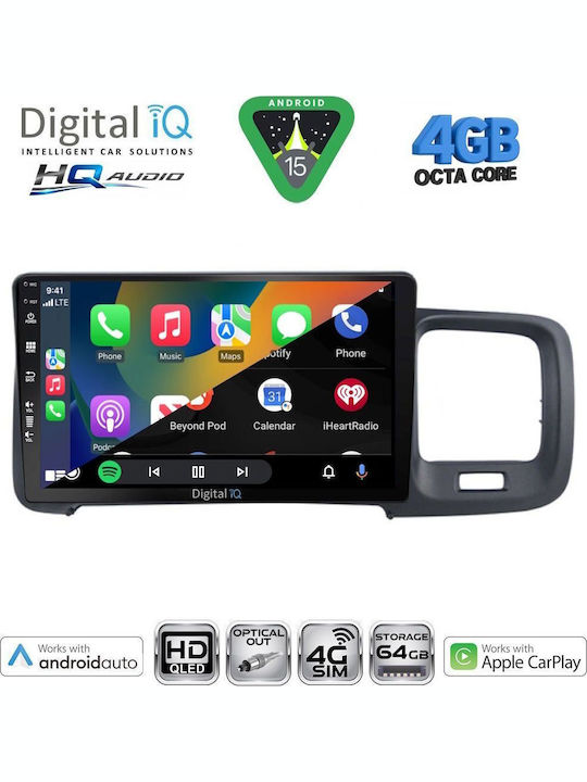 Digital IQ Car Audio System for Volvo C30 / S40 2004-2013 (Bluetooth/USB/WiFi/GPS/Apple CarPlay/Android Auto) with 9" Touch Screen