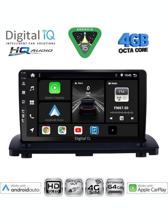 Digital IQ Car Audio System for Volvo C30 / S40 2004-2013 (Bluetooth/USB/WiFi/GPS/Apple CarPlay/Android Auto) with 9" Touch Screen