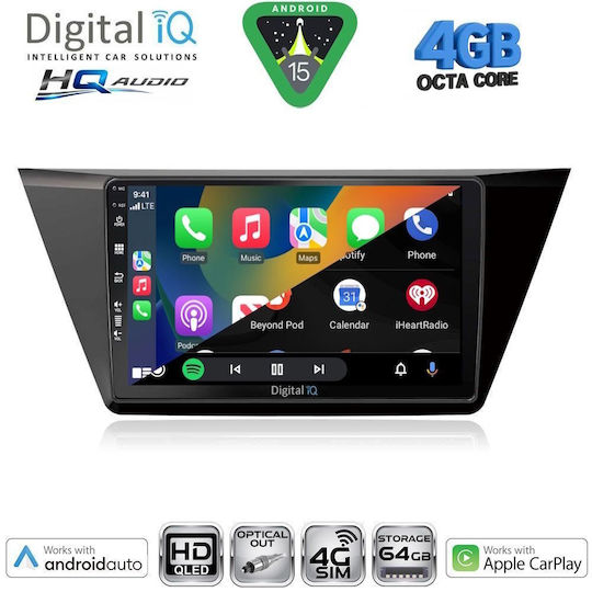 Digital IQ Car Audio System for Volkswagen Touran 2016-2026 Bluetooth USB Wi-Fi GPS Apple CarPlay Android Auto with 10 Inch Touch Screen DIGITAL IQ BXK 19769 CPAA