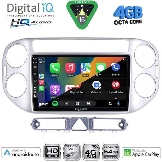 Digital IQ Ηχοσύστημα Αυτοκινήτου για Volkswagen Tiguan 2004-2011 (Bluetooth/USB/WiFi/GPS/Apple-Carplay/Android-Auto) με Οθόνη Αφής 9"