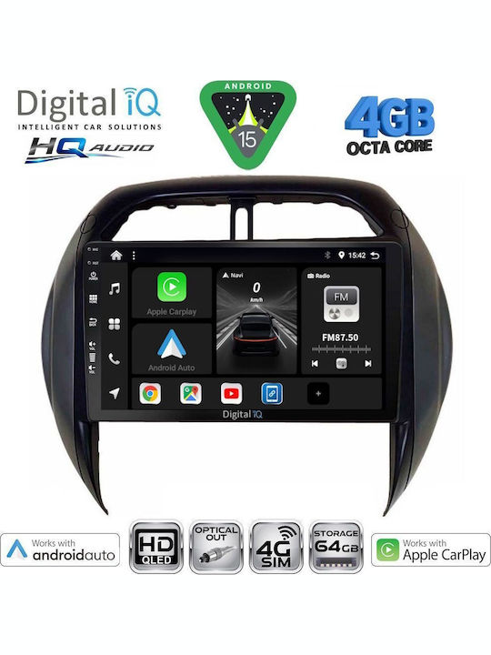 Digital IQ Car Audio System for Toyota RAV 4 2000-2006 with A/C Bluetooth USB WiFi GPS Apple CarPlay Android Auto with 9" Touch Screen