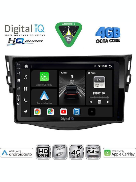Digital IQ Car Audio System for Toyota RAV 4 2000-2006 with A/C Bluetooth USB WiFi GPS Apple CarPlay Android Auto with 9" Touch Screen
