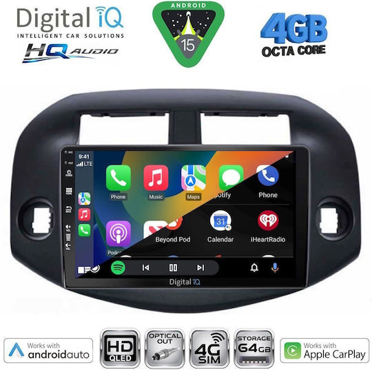 Digital IQ Car Audio System for Toyota RAV 4 2000-2006 with A/C Bluetooth USB WiFi GPS Apple CarPlay Android Auto with 9" Touch Screen