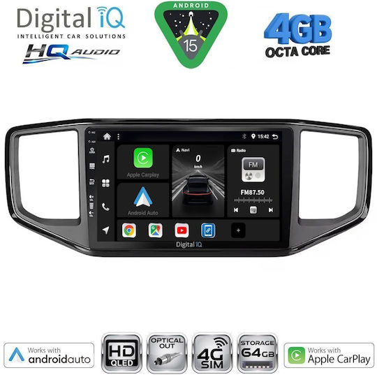 Digital IQ Ηχοσύστημα Αυτοκινήτου για Volkswagen Passat 2016-2023 (Bluetooth/USB/WiFi/GPS/Apple-Carplay/Android-Auto) με Οθόνη Αφής 10"
