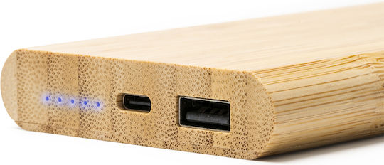 Bamboo Power Bank 6000mAh με Θύρα USB-A Καφέ