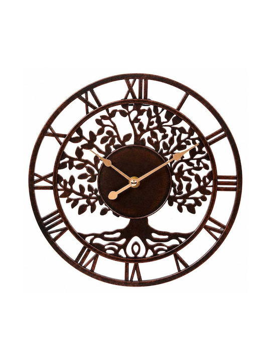 Ceas de Perete Antic Metalic Bronz Ø26cm