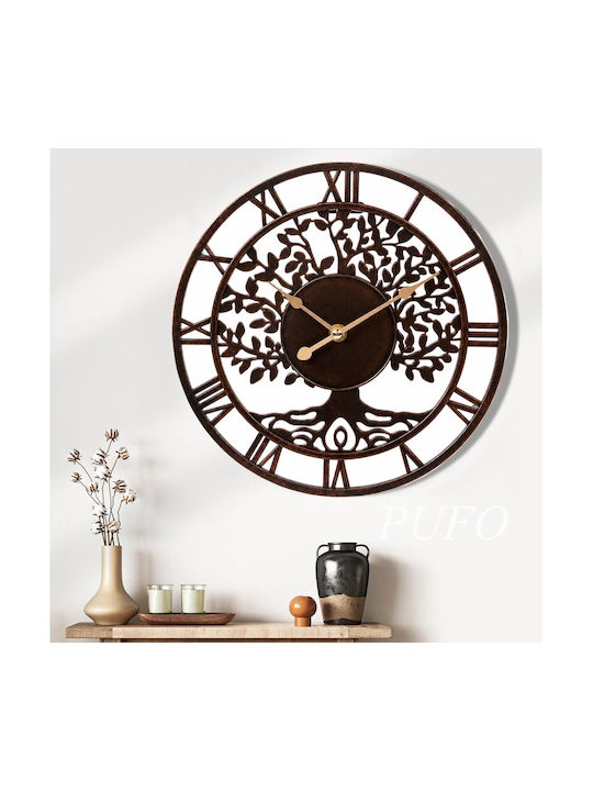 Ceas de Perete Antic Metalic Bronz Ø26cm