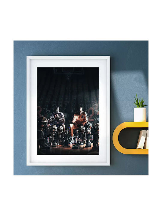 Poster NBA Kobe Trophies Snk063 40cm x 50cm Brown Wooden Frame