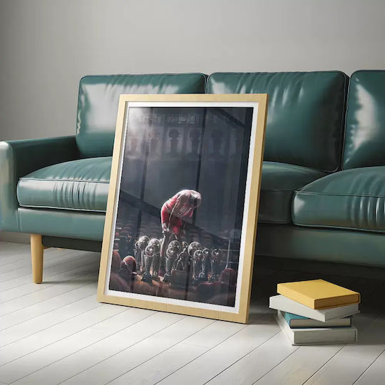 Poster NBA Jordan Trophies Snk62 40cm x 50cm Brown Wooden Frame
