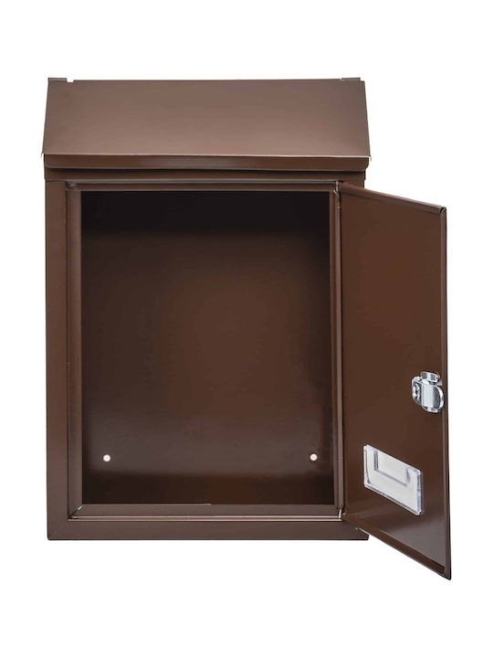 Cutie Poștală De Exterior Metalică În Culoare Maro 21.7x7x30cm