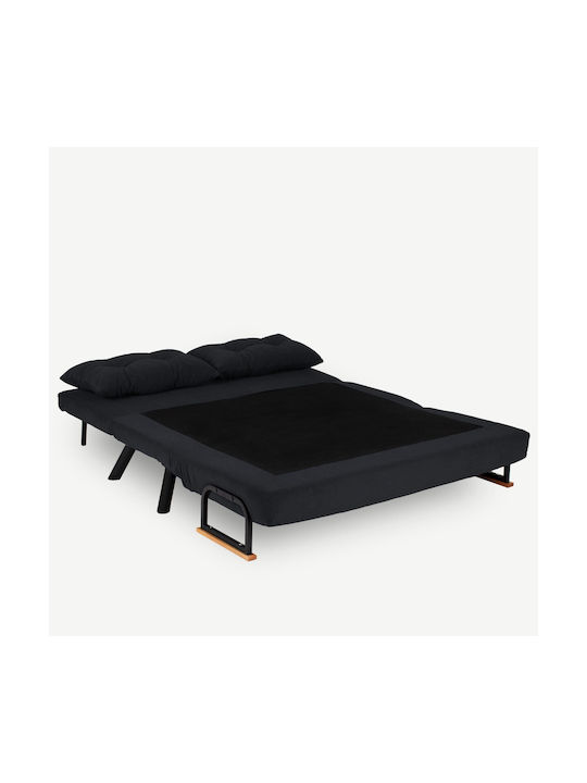 Two-Seater Couch Bed Black 175x133x78cm