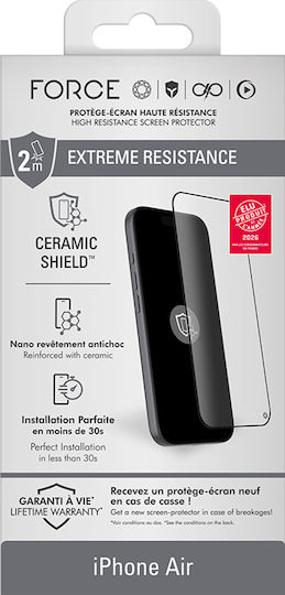 Force Glass Защитно Фолио Iphone 17 Air Ceramicshield 2.5d В 10h Закалено Стъкло Прозрачно
