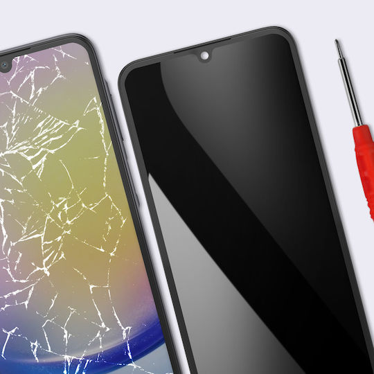 Clappio Vollständiger Weicher OLED Bildschirm Kompatibel Galaxy A25 5G Gehäuse Schwarz