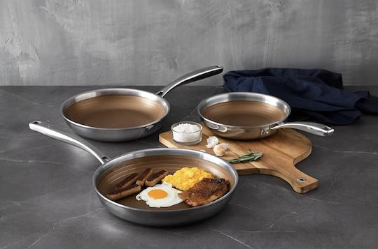 Bergner Masterpro Stainless Steel Pan with Non-Stick Coating 28cm