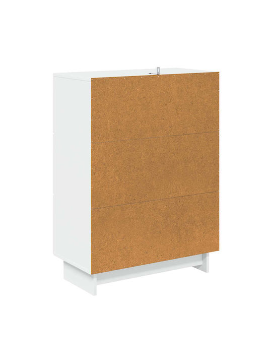 Kommode Schlafzimmer aus Holz & Metall mit 3 Schubladen Weiß 66x34.5x90cm