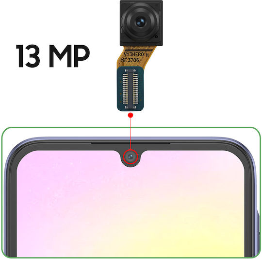 Clappio Kompatible Frontkamera Samsung Galaxy A25 4G Selfie-Sensor 13MP Schwarz