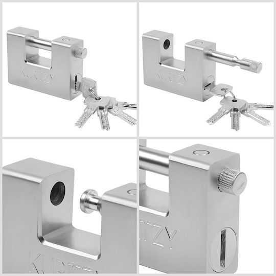 Set 2 Cătușe Potcoavă din Otel cu Cheie 12mm Gri
