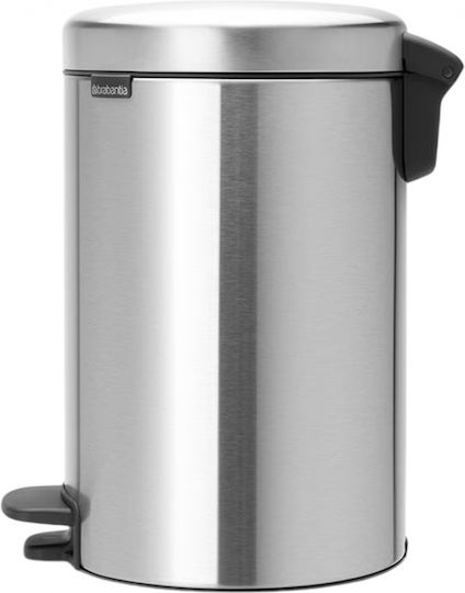 Brabantia Κάδος New Icon Απορριμμάτων από Ανοξείδωτο Ατσάλι με Πεντάλ Ασημί 12lt
