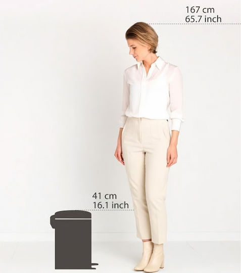 Brabantia Κάδος New Icon Απορριμμάτων από Ανοξείδωτο Ατσάλι με Πεντάλ Ασημί 12lt
