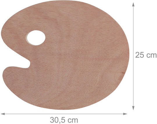 Relaxdays Wooden Mixing Palette Light Brown 0.4x25x30.5 Cm