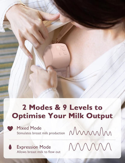 Momcozy S9 Pro Portable Double Breast Pump Battery BPA Free Pink 180ml