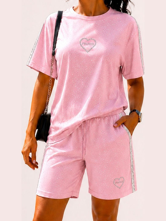 Γυναικείο Σετ με Αθλητικό Σορτς Pink