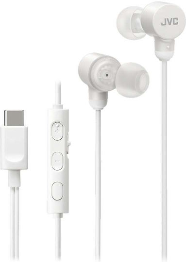 Jvc Ha-fr29uc-w-u Căști In-ear Cu Fir Microfon Usb-c Funcție Mod Sunet Husă Albe