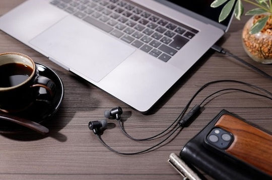 Jvc Ha-fr29uc-b-u Căști In-ear Cu Fir Microfon Usb-c Funcție Mod Sunet Husă Negre