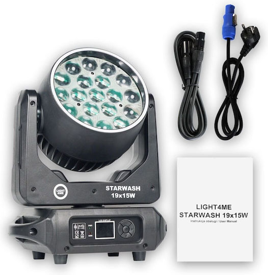 Light4me Starwash 19x15w Rgbw Moving Head Wash Floodlight