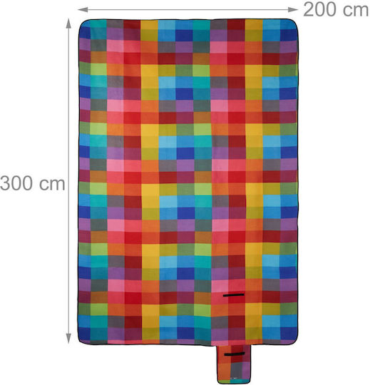 Pătură Picnic Relaxdays 200x300cm Verde Gri Cu Model Carouri 6-9 Persoane 1,4kg