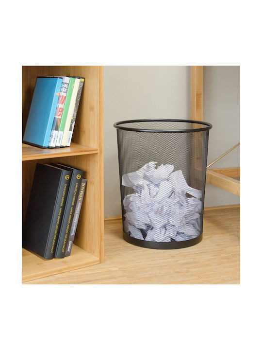 Relaxdays Metal Trash Bin 19l 35x30x24cm Black