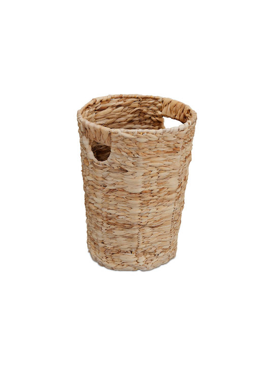 Relaxdays Trash Bin Made Water Hyacinth Natural 32x25cm