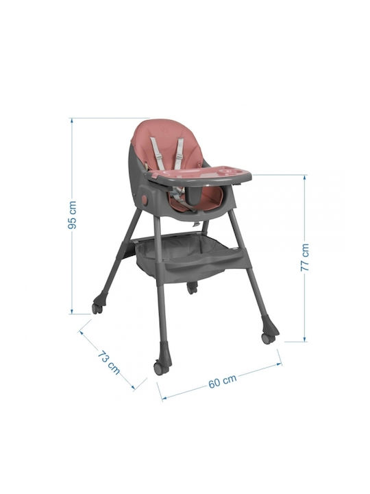 Bebe Stars Comfy Αναδιπλούμενο Καρεκλάκι Φαγητού 2 in 1 με Ρυθμιζόμενο Ύψος Μπεζ