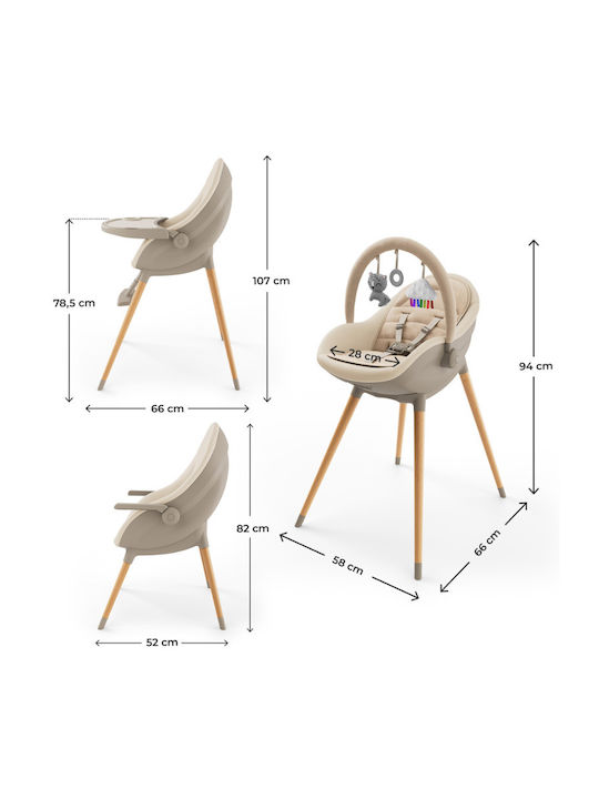 Kinderkraft Fini Up Столче За Хранене Бежово