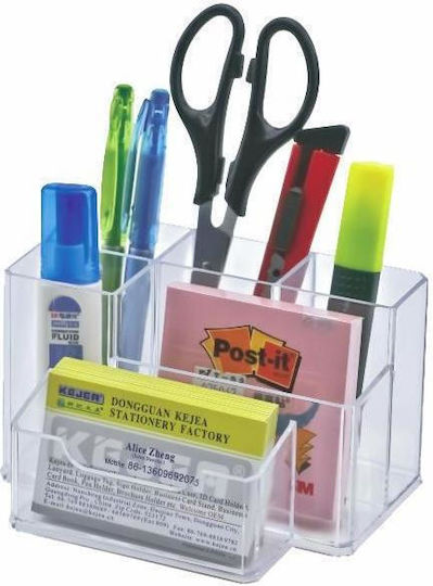 Kejea Plastic Holder Office Accessories 6 Compartments 105 X 85mm Kejea Transparent