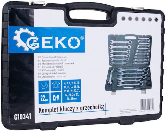 Set Chei Poligonale Germane Inel Cu Clichet 6-32mm 22 Bucăți Geko