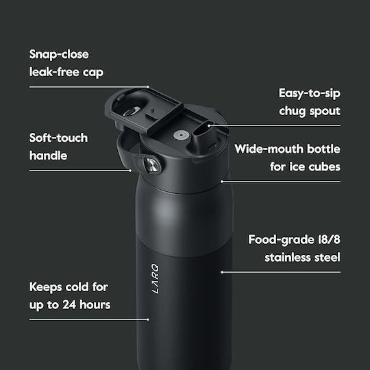 Thermos Bottle 1lt Swig Top Obsidian Black With Handle