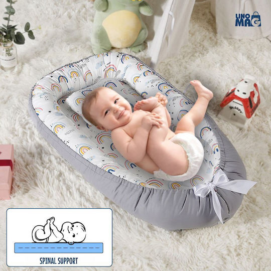 Linomag Βρεφικό Μαξιλάρι Φωλιά White/light Gray 55x90εκ.