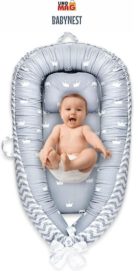 Linomag Бебешка възглавница-гнездо Light Gray/dark Gray 55x90бр