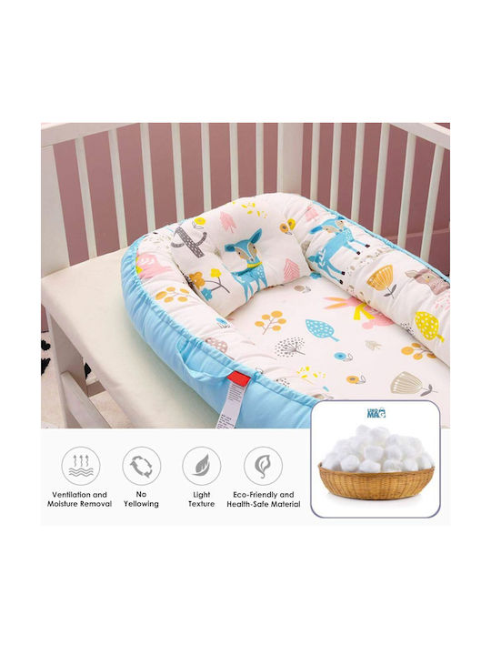 Linomag Baby Nestkissen White/blue Sky 55x90cm Linomag Baby Nestkissen White/blue Sky 55x90cm