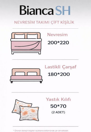 SteweHome Σετ Παπλωματοθήκη Βαμβακερή 195x230cm Ημίδιπλη με Μαξιλαροθήκη Καφέ8