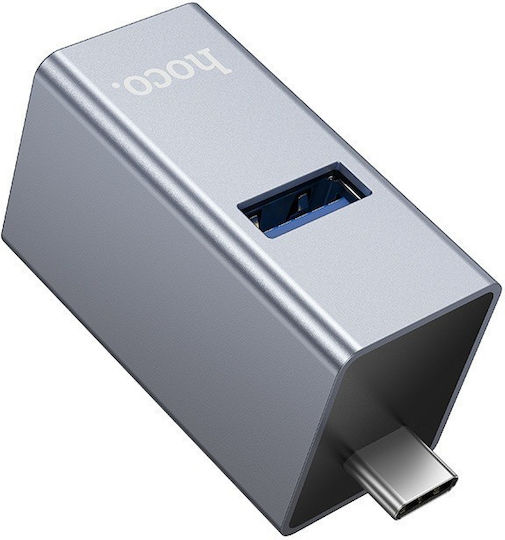 Hoco USB-Hub mit 3 Anschlüssen USB 3.0 mit USB-C Verbindung Grau