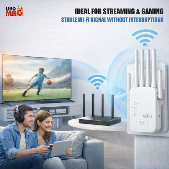 Linomag WiFi Extender Dual Band (2.4 & 5GHz) 1200Mbps με 2 Ethernet