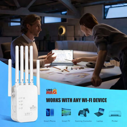 Linomag WiFi Extender Dual Band (2.4 & 5GHz) 1200Mbps με 2 Ethernet