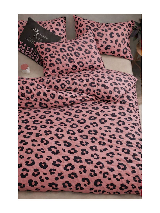 SteweHome Cotton Duvet Cover Set 180x220cm Double With Pillowcase Ecru