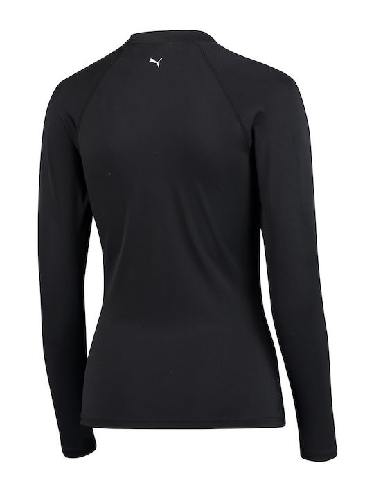 PUMA Tricou De Protecție Solară Pentru Femei Mânecă Lungă Negru UPF 50+