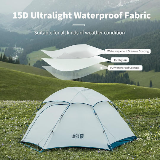 Naturehike Jim's Gear Bealock 1 Camping Tent Mountaineering White 4 Seasons for 1 Person Waterproof 3000mm 210x120x115cm