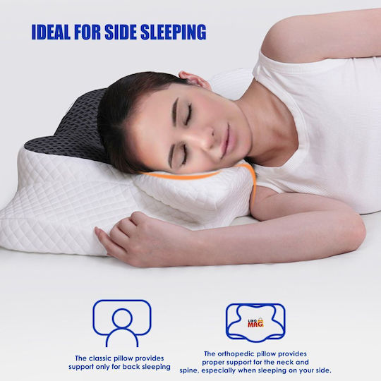 Linomag Ортопедична възглавница с Memory Foam 62x41x8см в Бял цвят