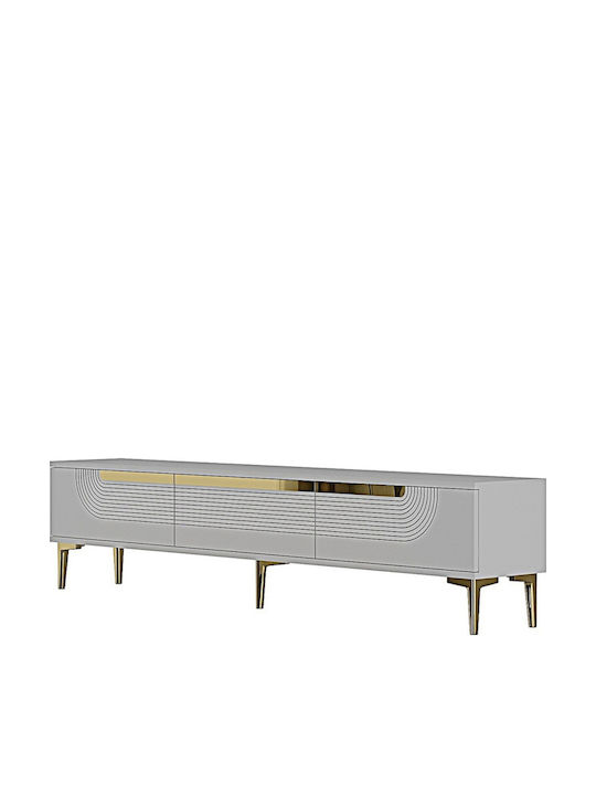 TV Stand Made of Wood & Gold Glass L180xD30xH41cm