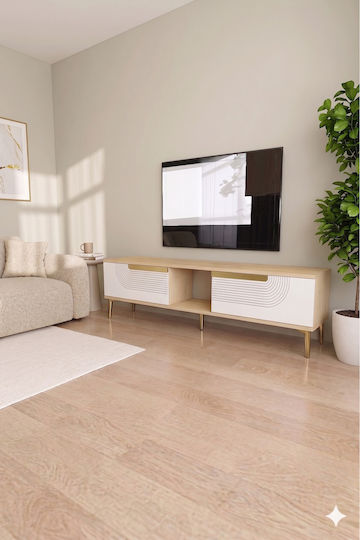 Έπιπλο TV Επιδαπέδιο Travertine 150x30x41εκ. Έπιπλο TV Επιδαπέδιο Travertine 150x30x41εκ.